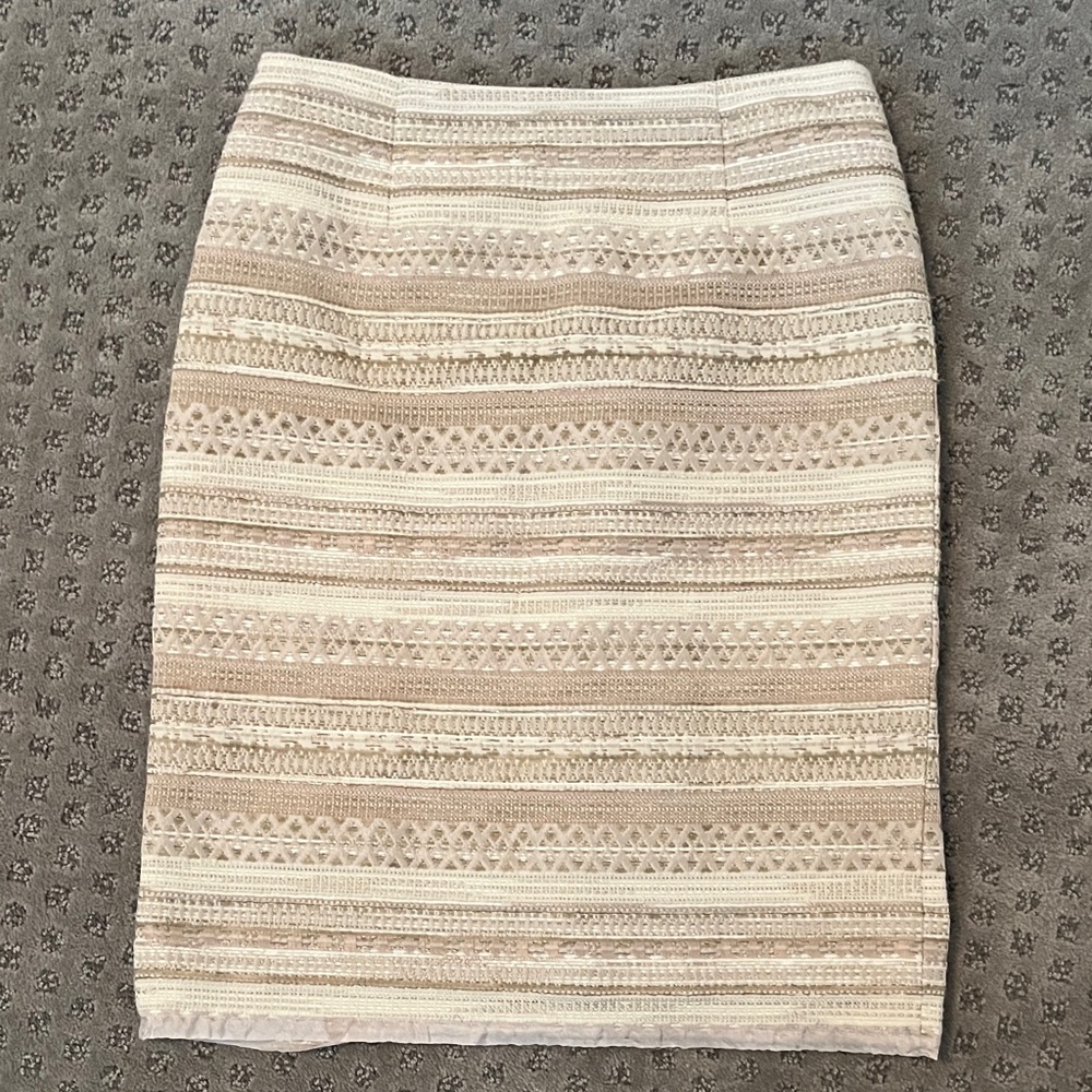 Worth Cream Textured Pencil Skirt